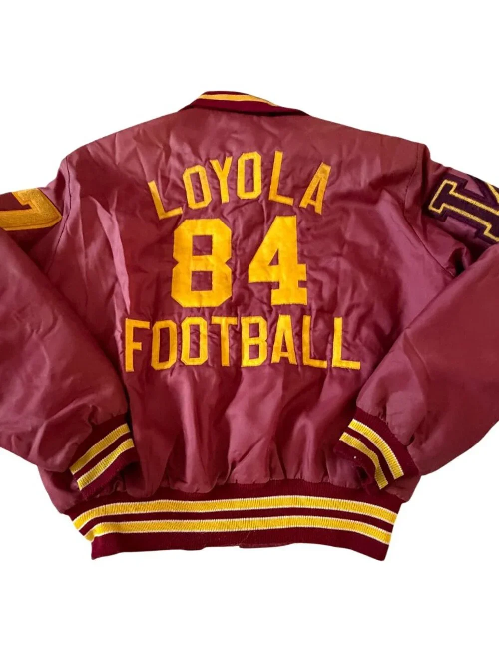 LOYOLA FOOTBALL Men's Vintage 1984 87 Letterman Delong College Jacket Size L